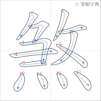 “「煞」的筆順”