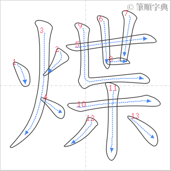 “「煠」的筆順”