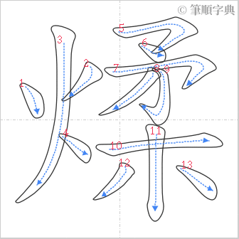 “「煣」的筆順”