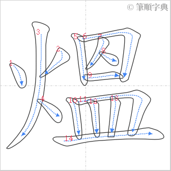 “「熅」的筆順”