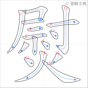 “「熨」的筆順”