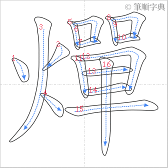 “「燀」的筆順”