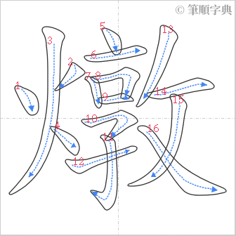 “「燉」的筆順”