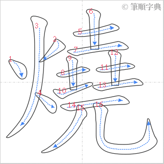 “「燒」的筆順”