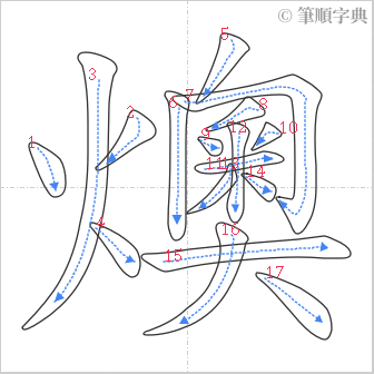 “「燠」的筆順”