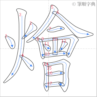 “「燴」的筆順”