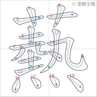 “「爇」的筆順”