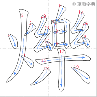 “「爍」的筆順”