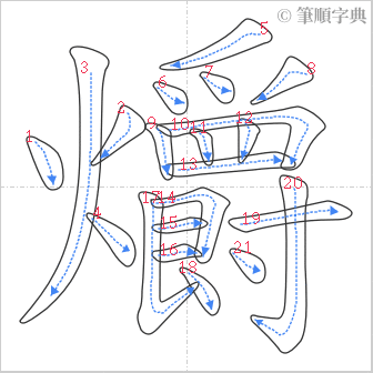 “「爝」的筆順”