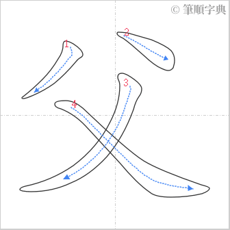 “「父」的筆順”