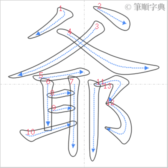 “「爺」的筆順”