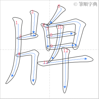 “「牌」的筆順”