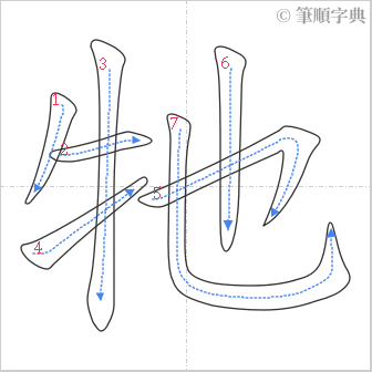 “「牠」的筆順”