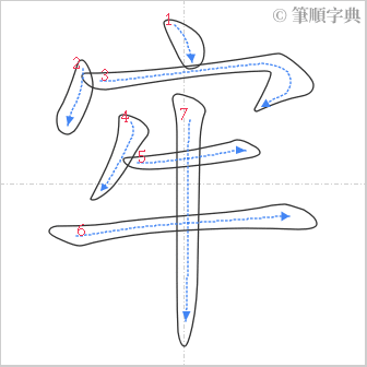 “「牢」的筆順”