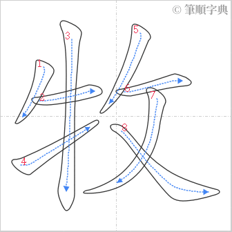 “「牧」的筆順”