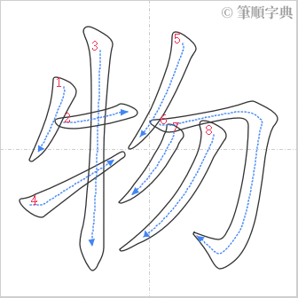 “「物」的筆順”