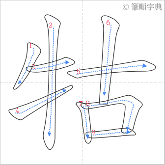 “「牯」的筆順”