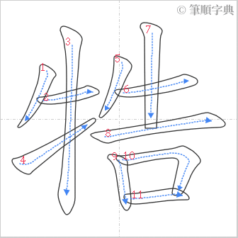 “「牿」的筆順”