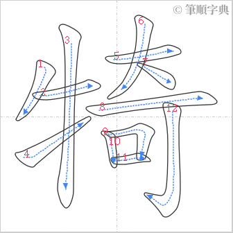 “「犄」的筆順”