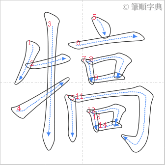 “「犒」的筆順”