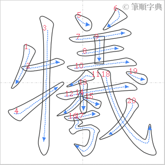 “「犧」的筆順”