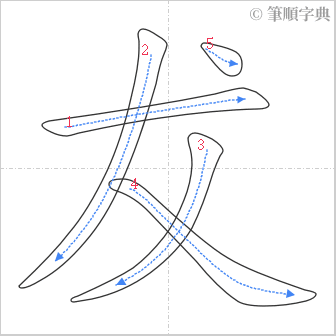 “「犮」的筆順”