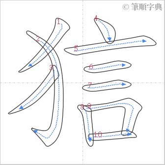 “「狺」的筆順”