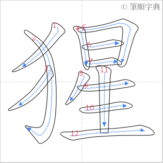 “「猩」的筆順”