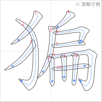 “「猵」的筆順”