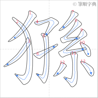 “「猻」的筆順”