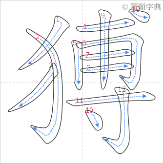 “「猼」的筆順”