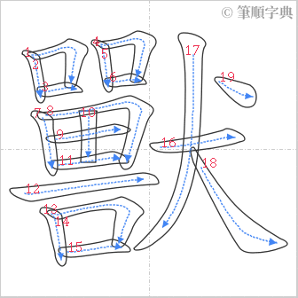 “「獸」的筆順”