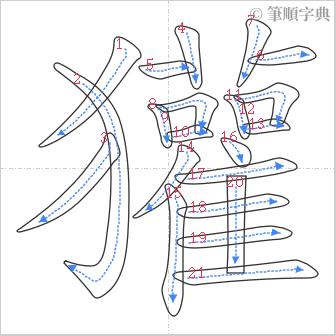 “「獾」的筆順”