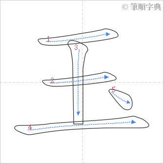 “「玉」的筆順”