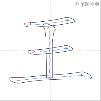 “「王」的筆順”