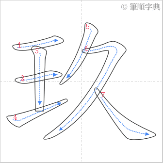 “「玖」的筆順”