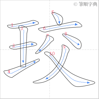 “「珓」的筆順”