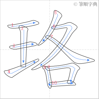 “「珞」的筆順”