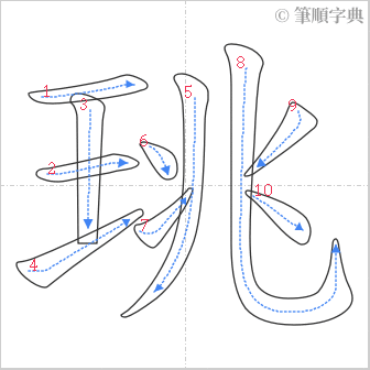 “「珧」的筆順”