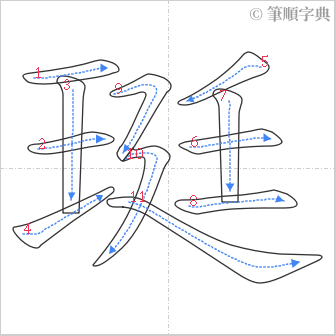 “「珽」的筆順”