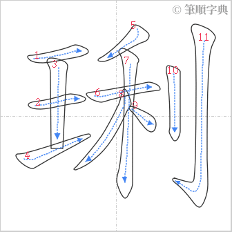 “「琍」的筆順”