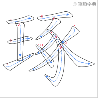 “「琢」的筆順”