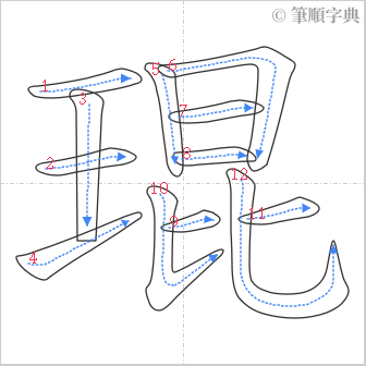 “「琨」的筆順”