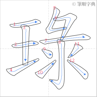 “「琭」的筆順”