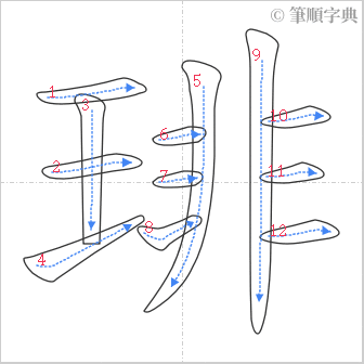 “「琲」的筆順”