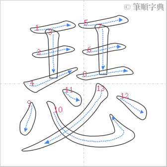 “「瑟」的筆順”