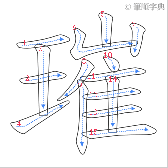 “「璀」的筆順”