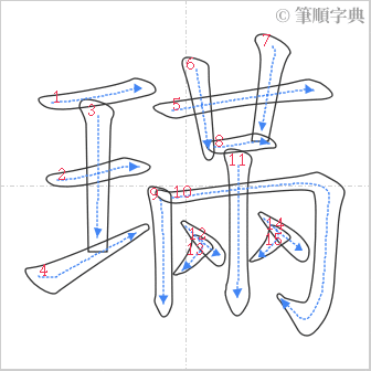 “「璊」的筆順”