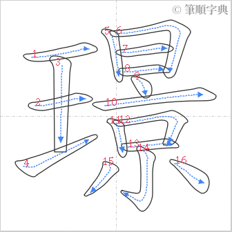 “「璟」的筆順”