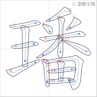 “「璠」的筆順”